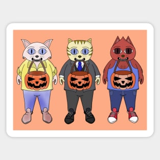 Three feline friends ready for Halloween Sticker